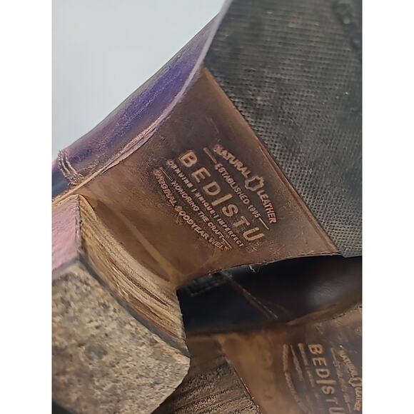 Bed Stu Yell Bootie Women Size 8 Leather Ankle Boot Brown Two Toned Side Zip - Picture 12 of 12